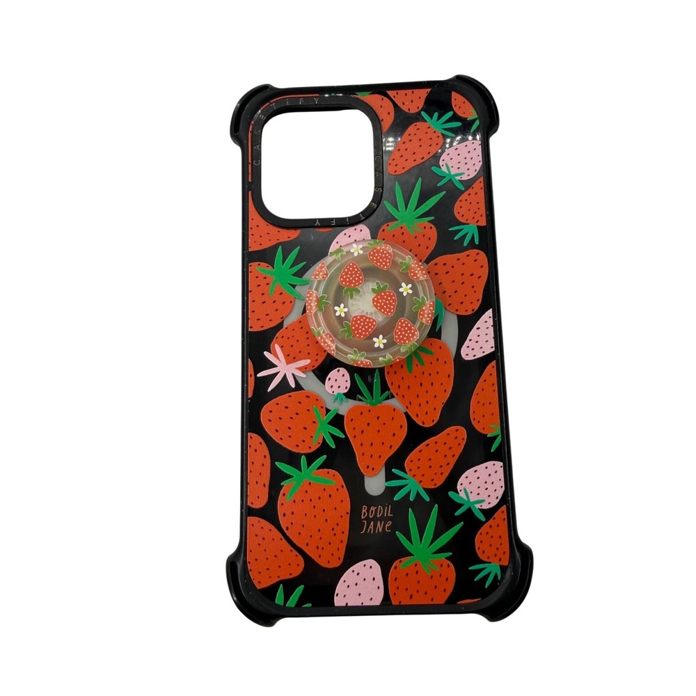 Casetify iPhone Case Bodil Jane Strawberry‎ MagSafe Phone Grip 14 Pro Max